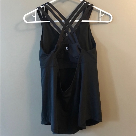 Lululemon Black Strappy Open Back Tank Top 6 - Picture 3 of 3